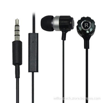 Colorful metallic in ear ear-buds with volume control for mobile phone